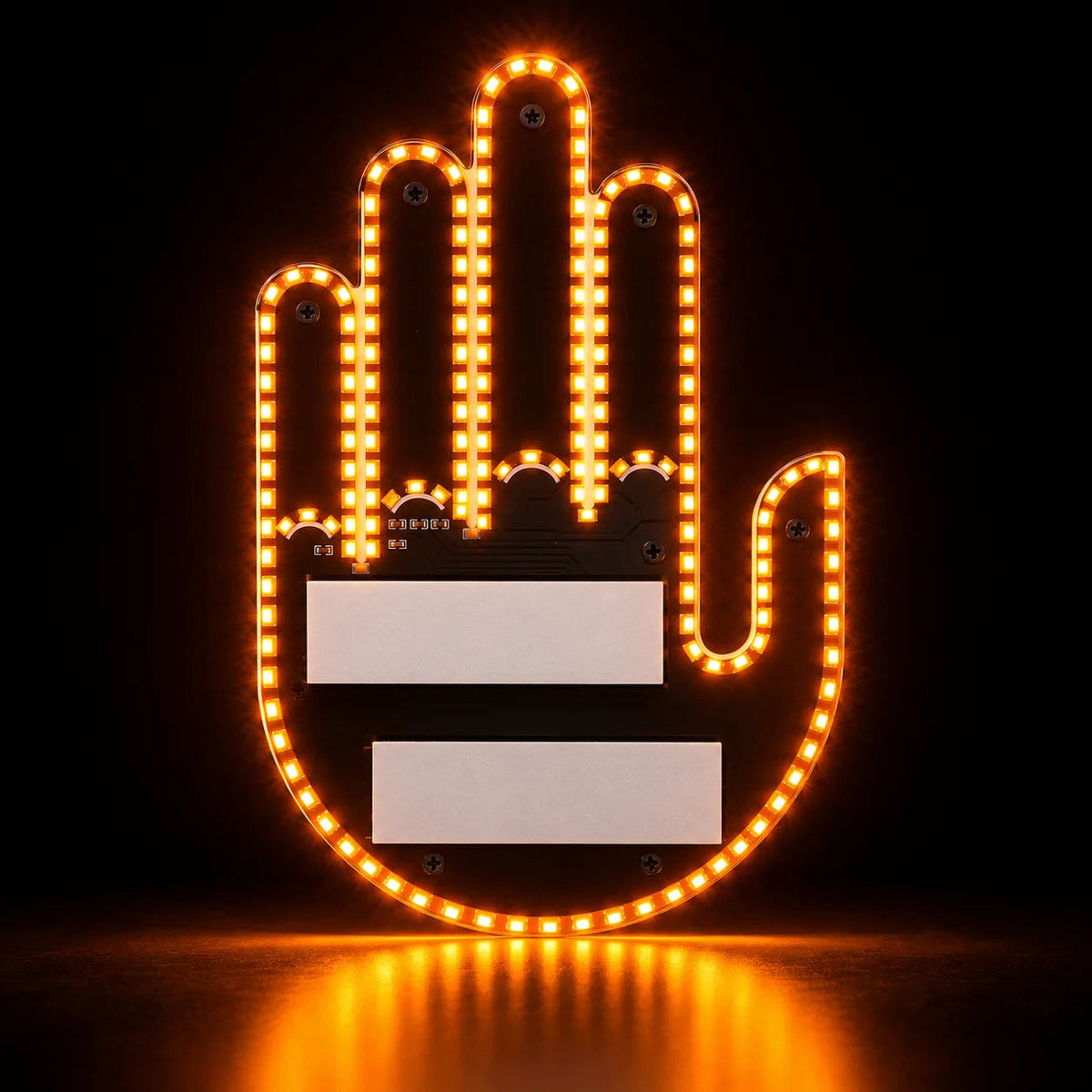 FLIPGLOW LED hand sign lit in amber